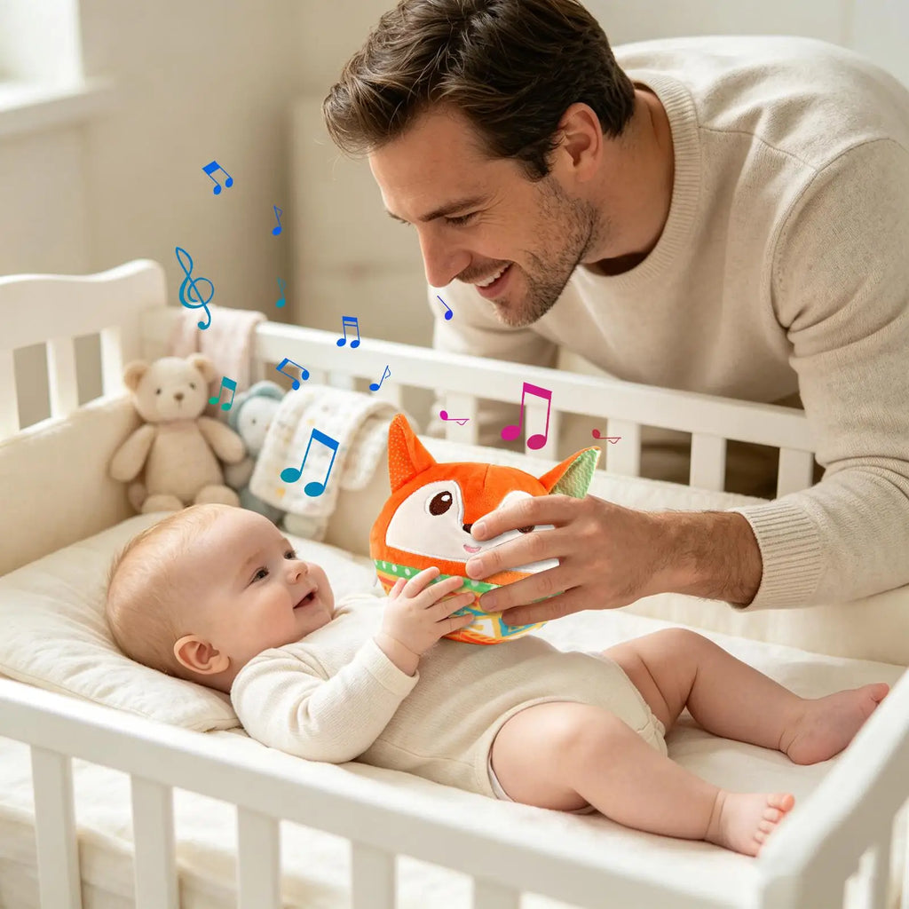 Interactive Musical Plush Sensory Ball – Baby Crawling Toy Baby Sensory Toy Qme