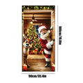 Christmas Front Door Cover 2D Holiday Decoration Banner Holiday Door Decoration Qme A