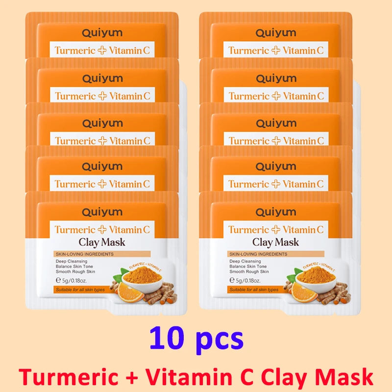 Turmeric & Vitamin C Clay Face Mask – Deep Cleanse & Glow Clay Face Mask Qst 10pcs