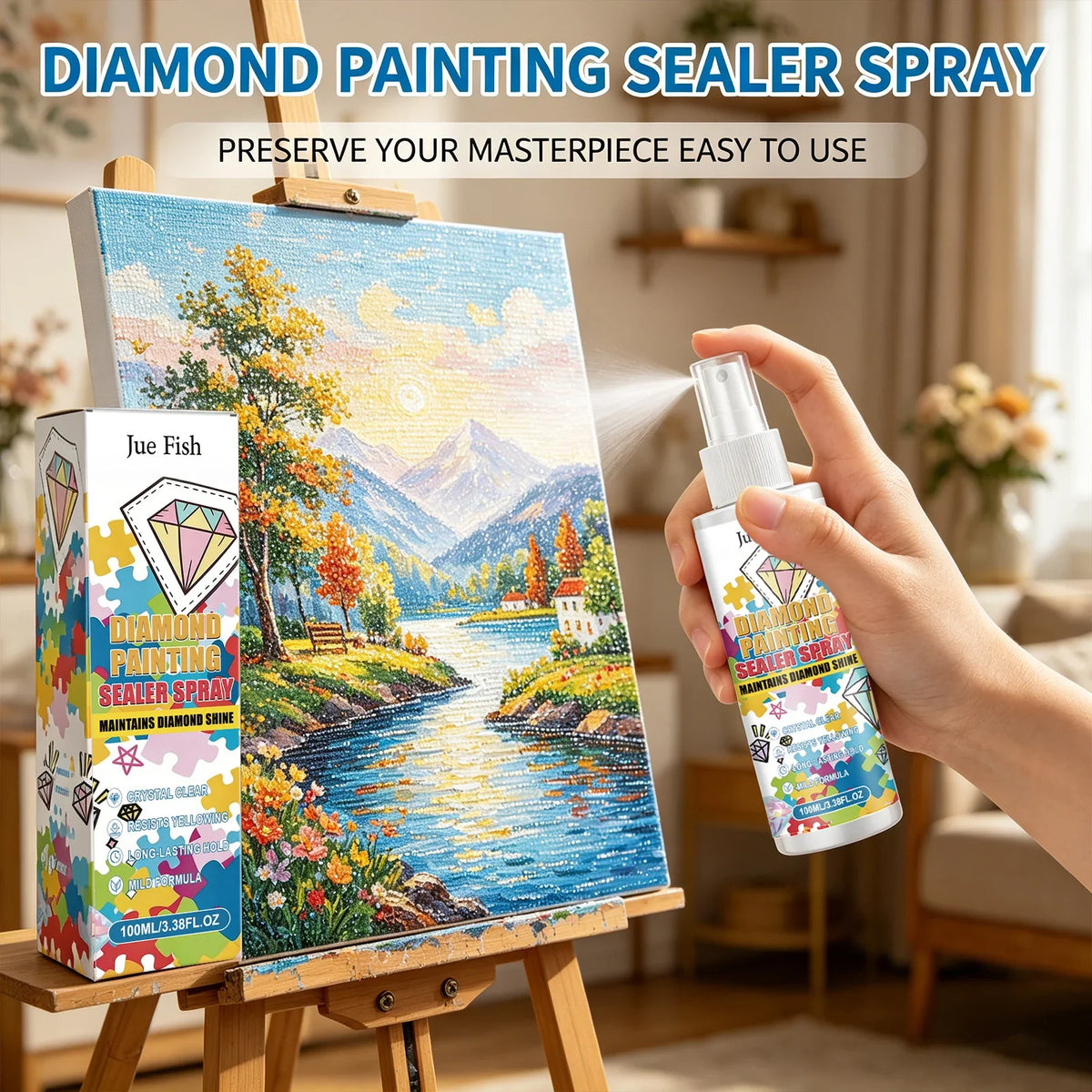Diamond Painting Sealer Spray – Anti-Yellowing, Permanent Hold Diamond Art Sealer Qme