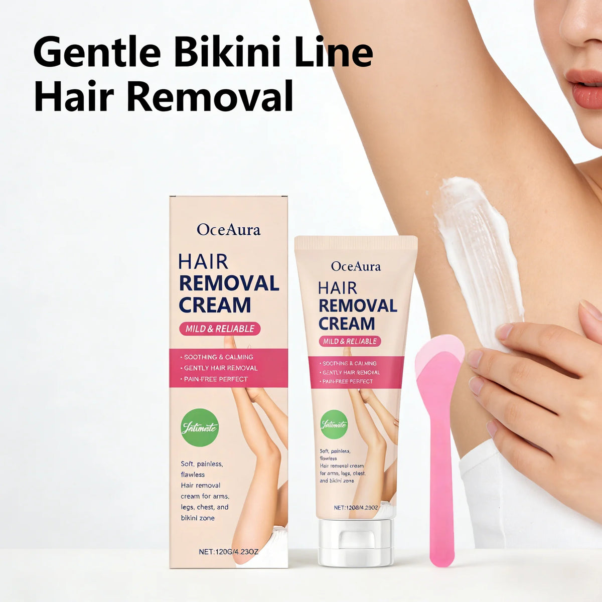 OceAura Depilatory Cream – Bikini, Leg & Arm Hair Removal Depilatory Cream Qst