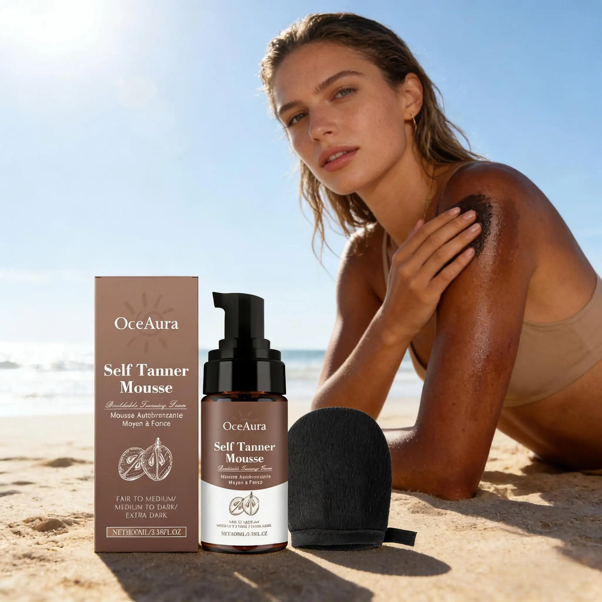 Organic Sunless Self Tanning Mousse – Face & Body Foam Sunless Tanning Mousse Qme