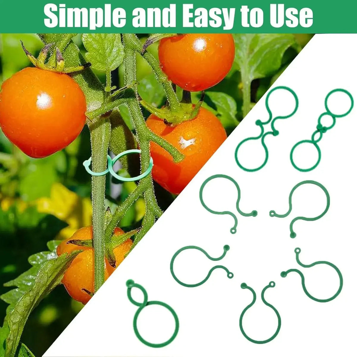 Plant Support Clips for Climbing Plants – 50 or 100 Pack Garden Plant Clips Qme