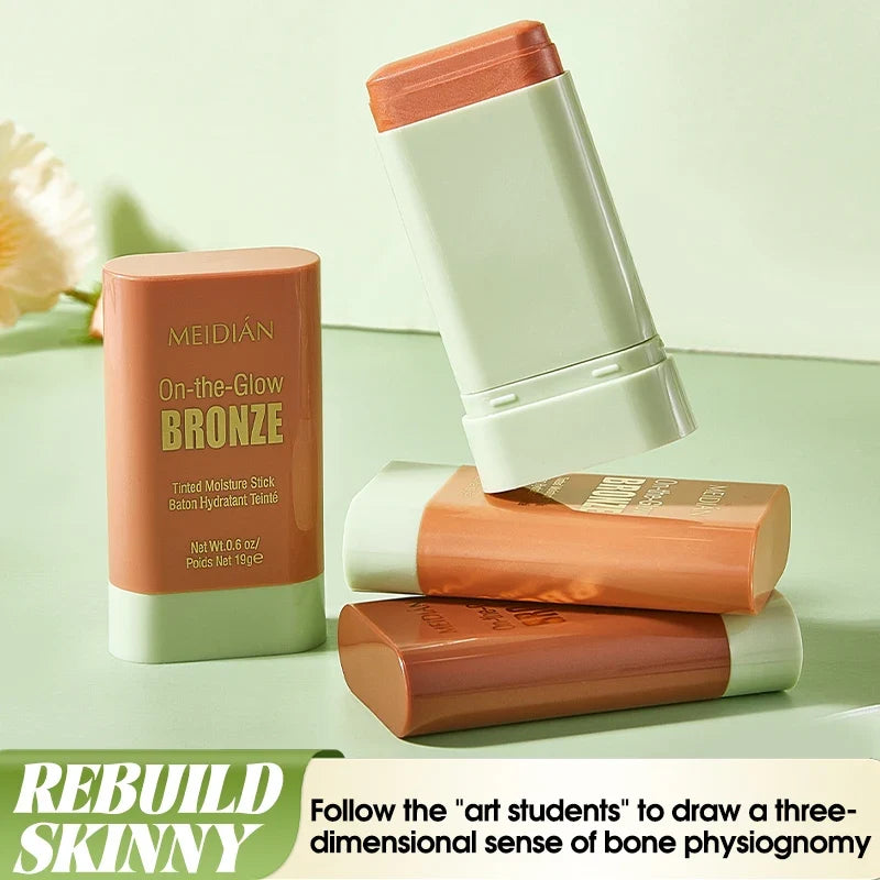 Qme Waterproof Powder Blush Stick – 4 Vibrant Shades Powder Blush Stick Qme
