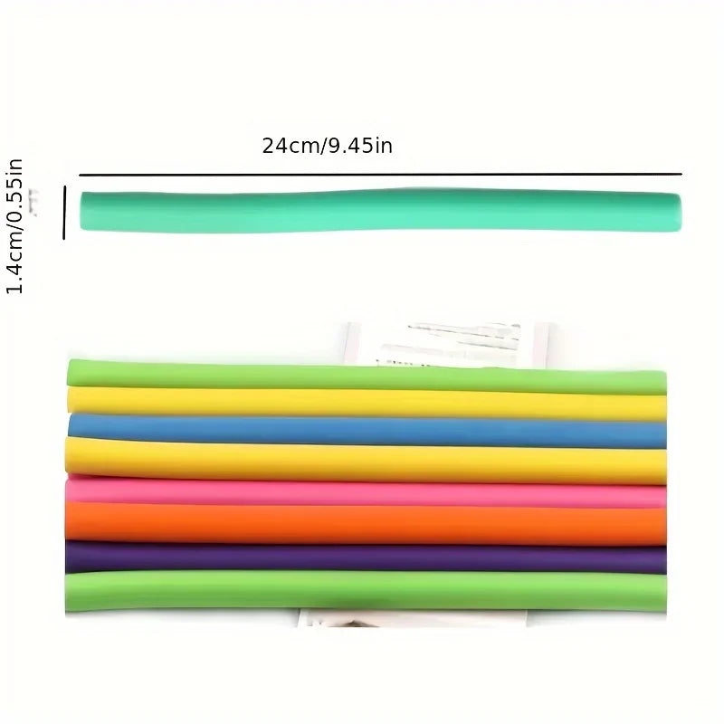 Heatless Hair Rollers – Soft Foam Bendy Curling Rods, 10 Pcs Heatless Hair Rollers Qme
