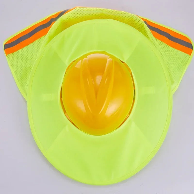 Mesh Safety Helmet Cover – Reflective Stripe & Neck Sun Visor Safety Helmet Cover Qme