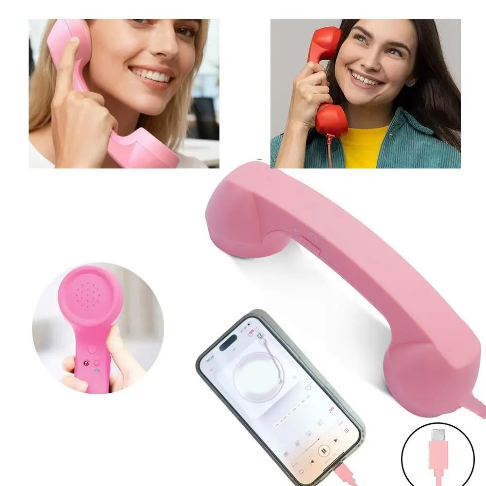 Retro USB-C Telephone Handset Microphone – 10 Colors USB-C Phone Handset Qme