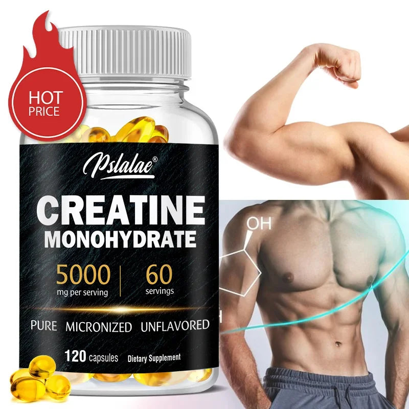 Pslalae Creatine Monohydrate Capsules – Strength & Endurance Creatine Supplement Qst