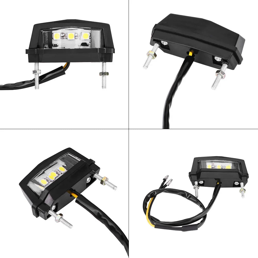 12V LED Motorcycle License Plate Light – White Rear Tail Lamp Motorcycle Tail Light Qme