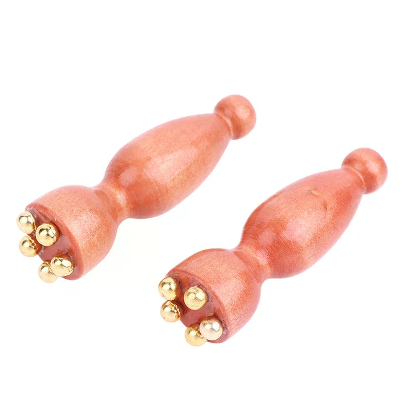 Lotus Seedpod Gua Sha Facial Tool – Rosewood & Alloy Roller Facial Massage Tool Qme