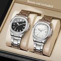 Men's Luxury Square Dial Quartz Business Wristwatch Quartz Wristwatch Qme 2PCS B No Box