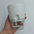 Self Watering Plant Pot – Double Layer Transparent Reservoir Self Watering Planter Qme White