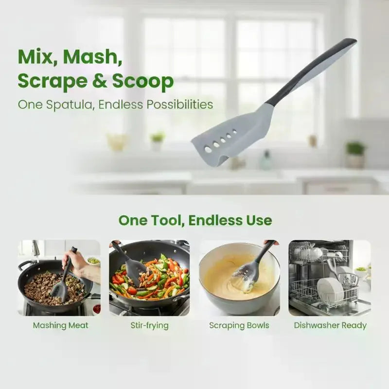 2-in-1 Silicone Meat Chopper Spatula with Oil Filter Meat Chopper Spatula Qme