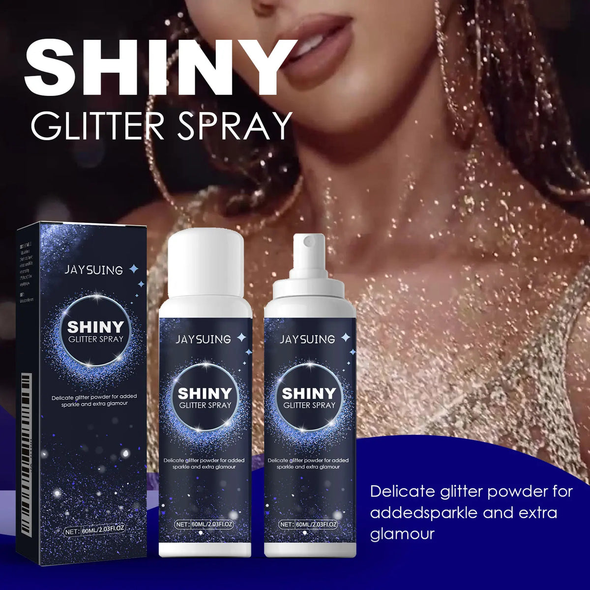 Holographic Glitter Spray for Hair & Body – Shimmer Glow Body Glitter Spray Qme
