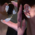 Luxury Irregular Leaf Clip-On Statement Earrings | Alloy Statement Earrings Qme silvery