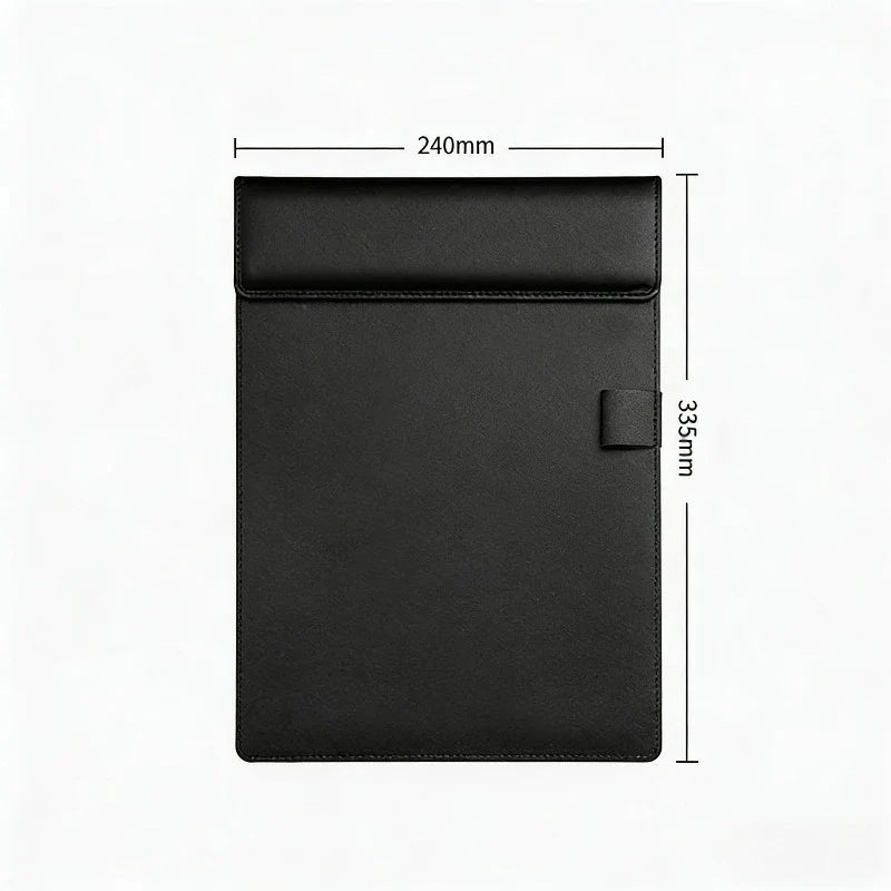 A4 PU Leather Clipboard Folder & Document Holder Clipboard Folder Qme Black
