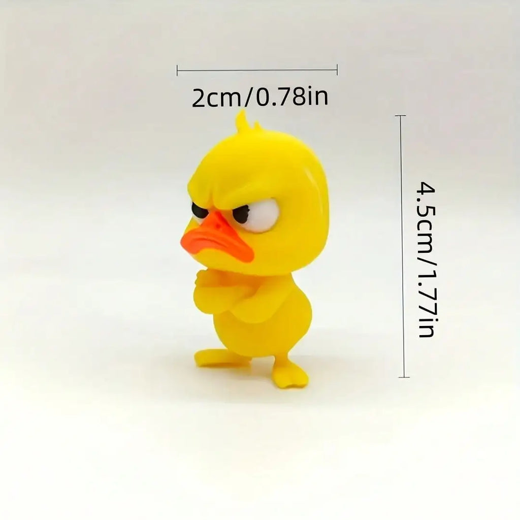 Angry Yellow Duck Statue – Funny Figurine with Crossed Arms Novelty Figurine Qme