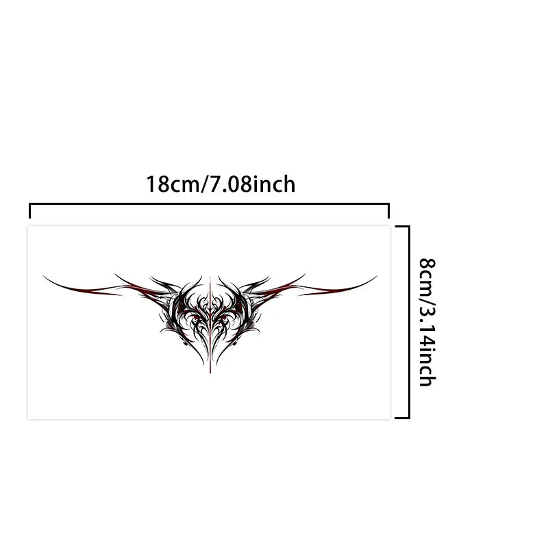 Dark Black Line Temporary Tattoo Stickers – Waterproof & Long-Lasting Temporary Tattoo Sticker Qme SS-057