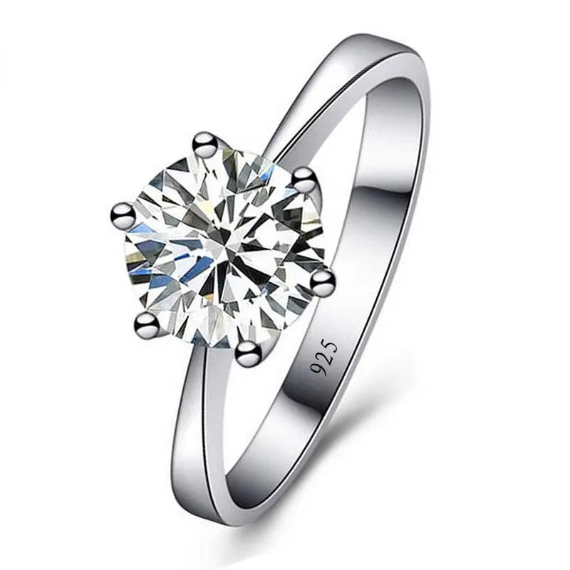 S925 Sterling Silver Austrian Crystal Wedding Ring | Men & Women Sterling Silver Ring Qme 5