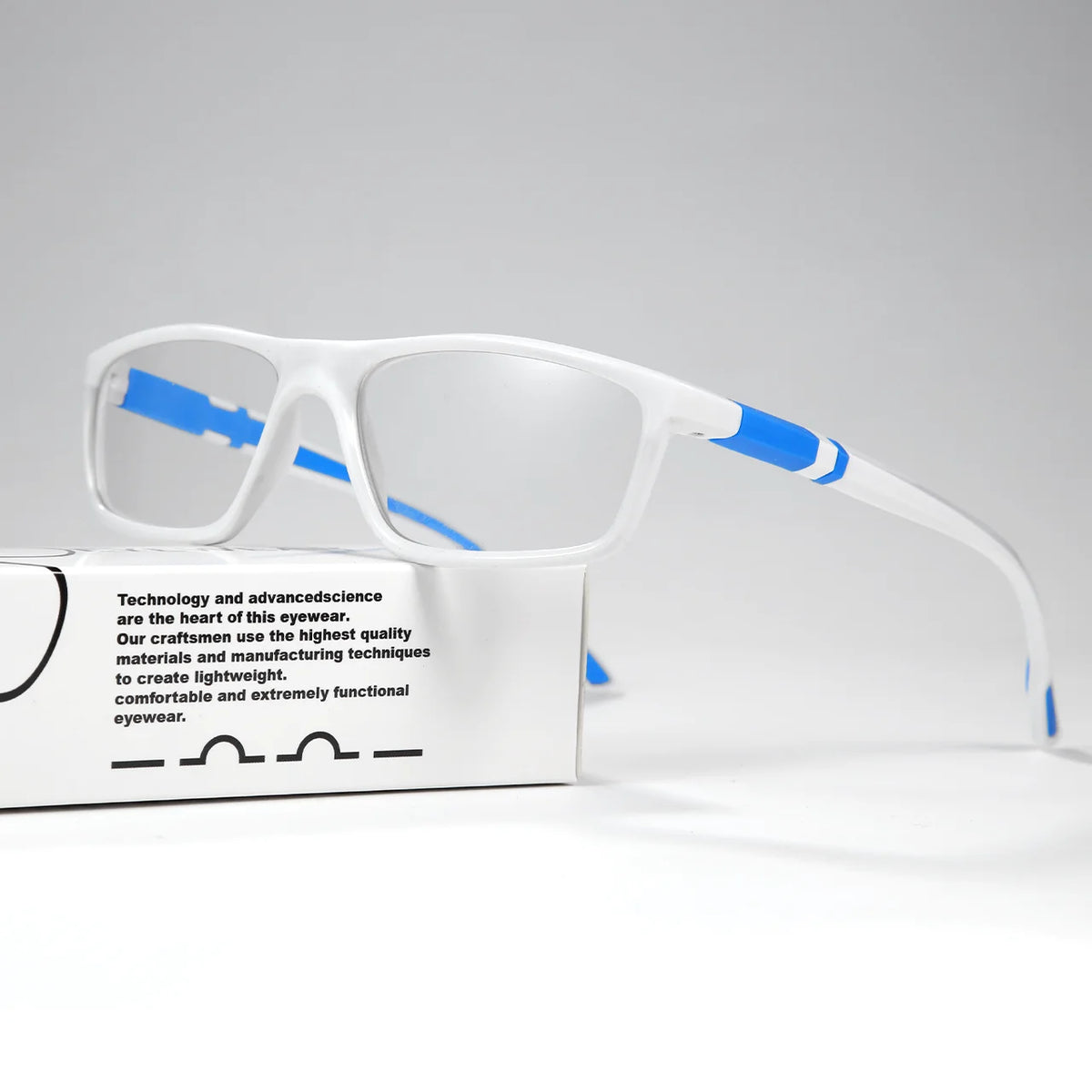 VOPHA HD Anti Blue Light Reading Glasses – Unisex Sport L6 Reading Glasses Qst White blue +250