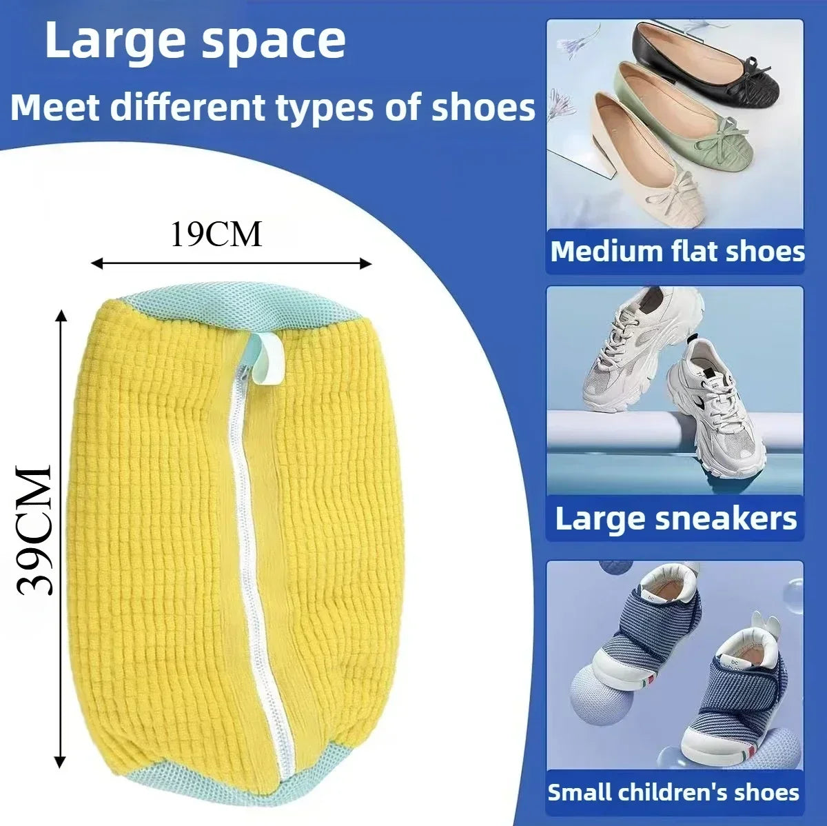 Reusable Shoe Washing Bag for Sneakers & Tennis Shoes Shoe Laundry Bag Qst 1PCS-yellow