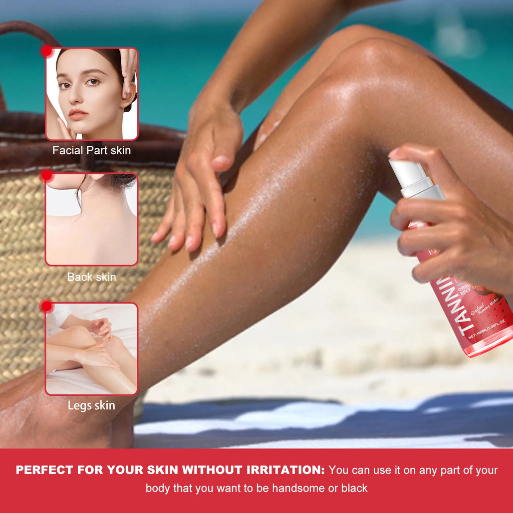 Eelhoe Strawberry Sunless Tanning Spray | Bronze Glow 100ml Sunless Tanning Spray Qst