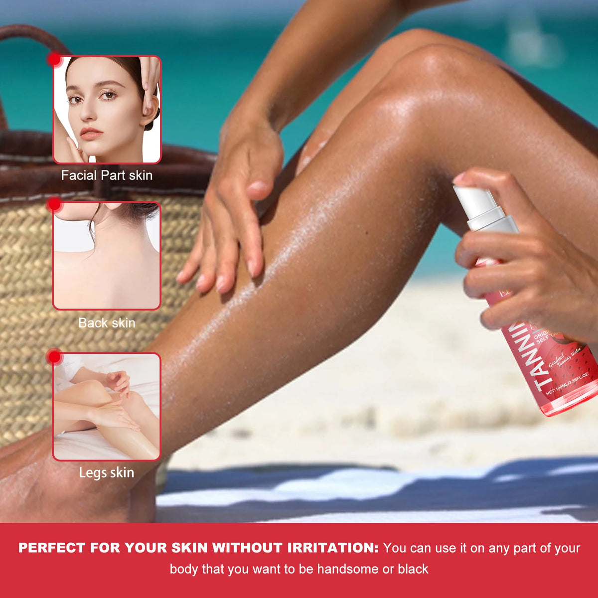 Eelhoe Strawberry Sunless Tanning Spray | Bronze Glow 100ml Sunless Tanning Spray Qst