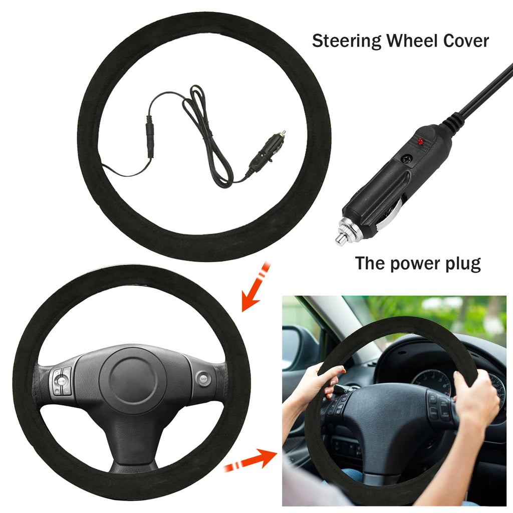 Rayhong Heated Steering Wheel Cover – Universal Non-Slip Heated Steering Cover Qst