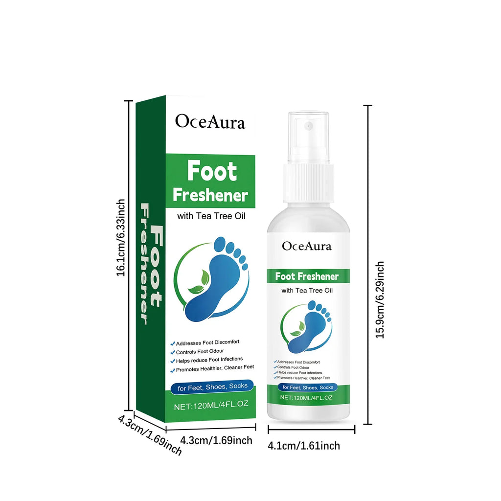 Oceaura Tea Tree Oil Foot Deodorizing Freshening Spray Foot Care Spray Qme