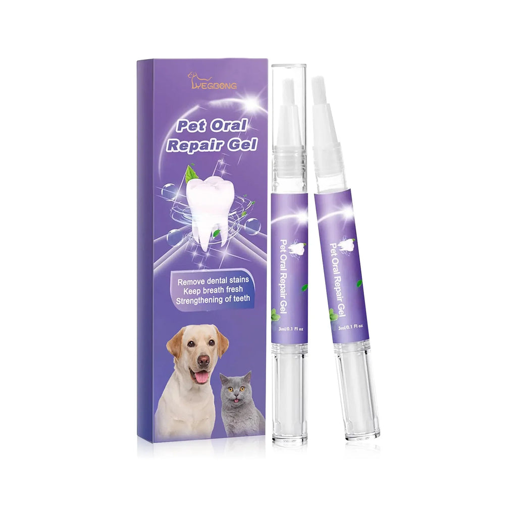 Pet Oral Gel – Dog & Cat Tartar Remover, Teeth Whitener Pet Dental Gel Qme 2pcs Boxed