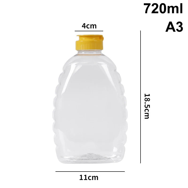 Squeeze Honey Bottle with Lid – Reusable PP Dispenser Condiment Dispenser Bottle Qst A3