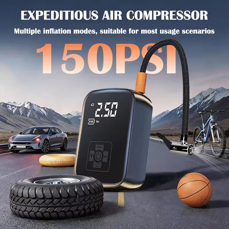 Wireless Portable Tire Inflator Pump – 100W Auto Air Pump Wireless Tire Inflator Qst