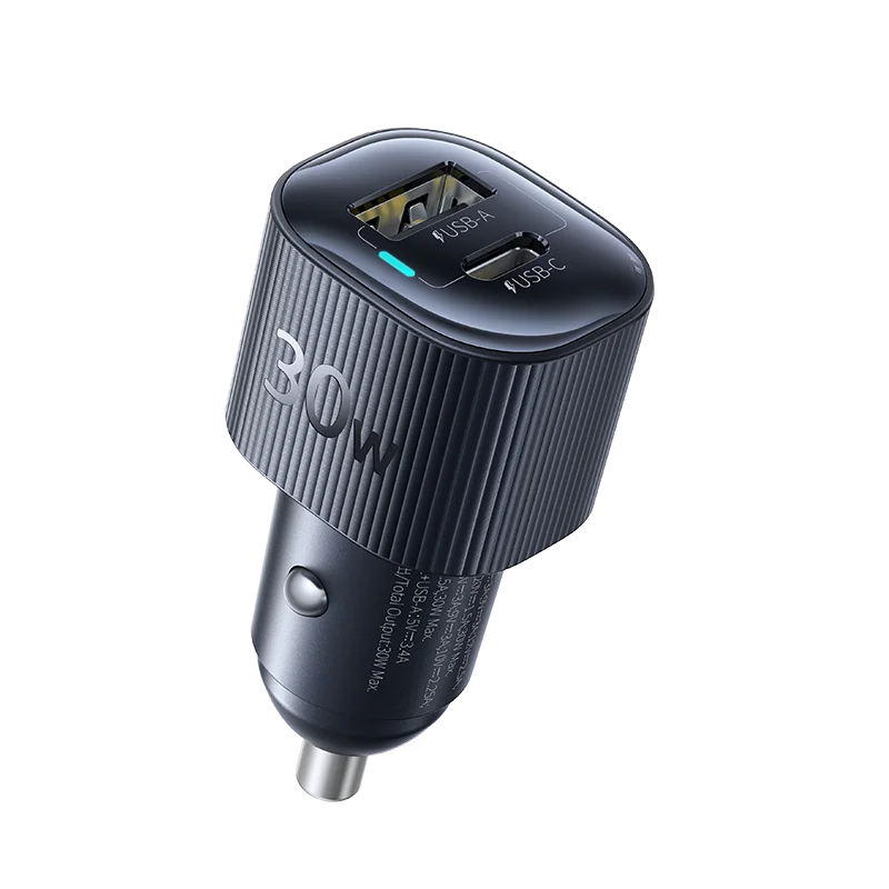 Baseus 30W USB-C PD Car Charger Dual Port Fast Charging Car Phone Charger Qst 30W Type C USB