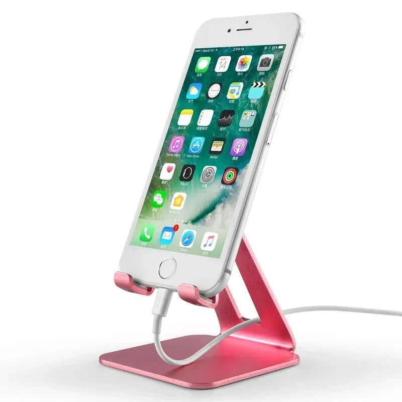 Metal Desk Phone & Tablet Stand – Portable Foldable Holder Phone & Tablet Stand Qme rose gold