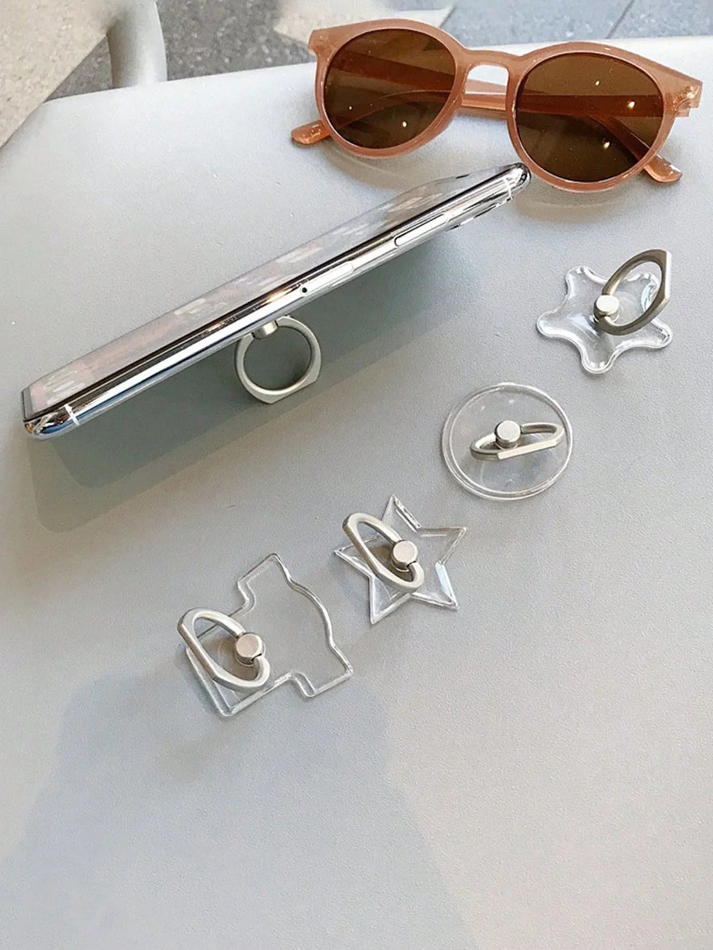 Acrylic Crystal Phone Ring Holder – Transparent Random Shape Phone Ring Holder Qme