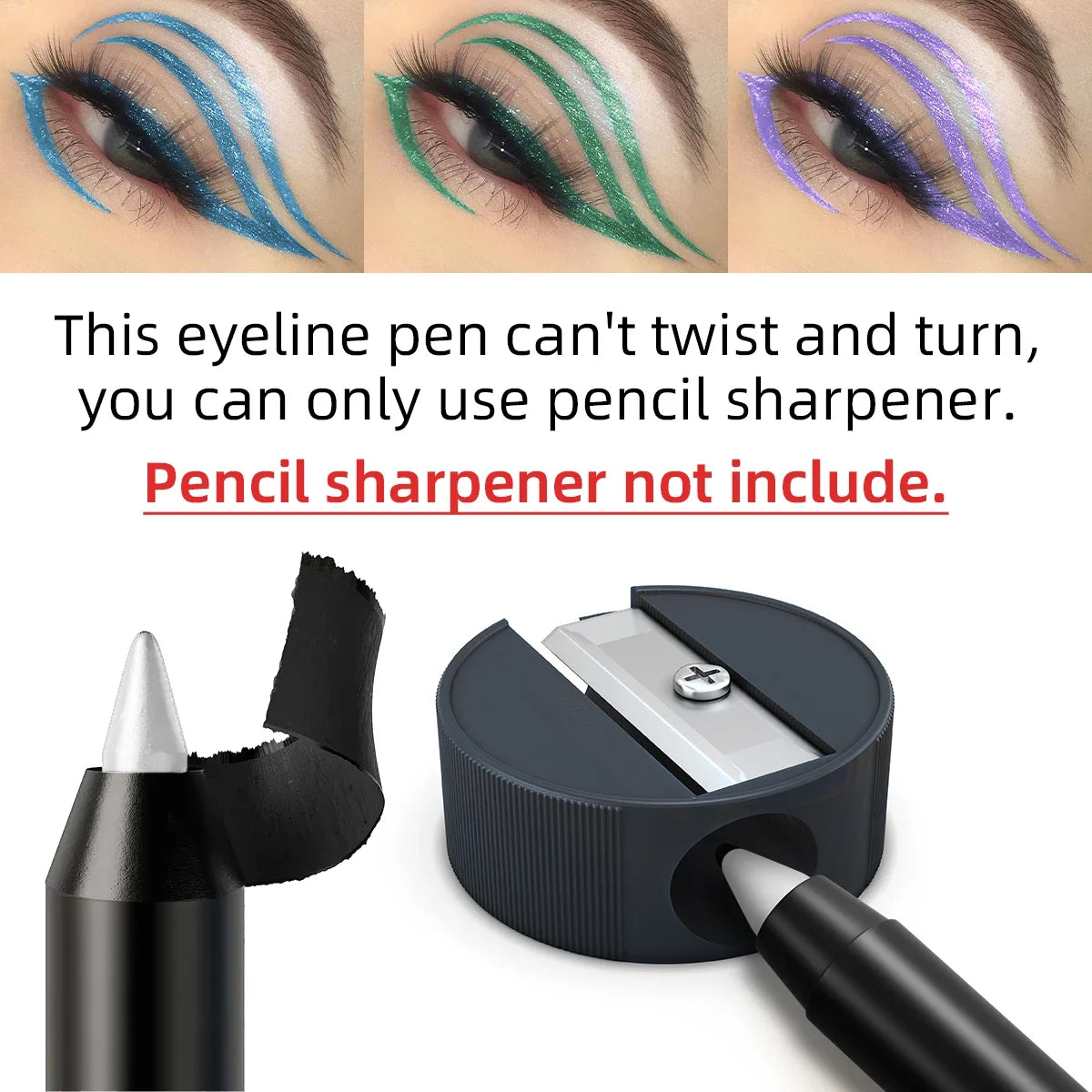 Glitter Shimmer Metallic Eyeliner Pen – Waterproof, 8 Colors Glitter Eyeliner Pen Qme