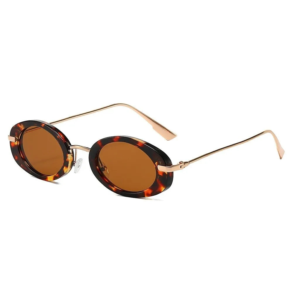 Vintage Retro Oval Sunglasses – Small Frame Classic Fashion Retro Oval Sunglasses Qme Style E
