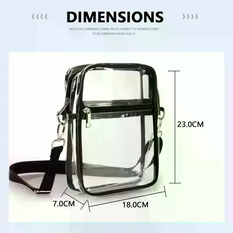 Clear Stadium Approved Bag – Lightweight PVC Zippered Tote Clear Stadium Bag Qme