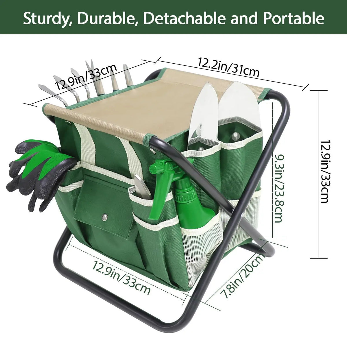 10-Piece Garden Hand Tool Set with Oxford Carry Tote Bag Garden Tool Set Qst