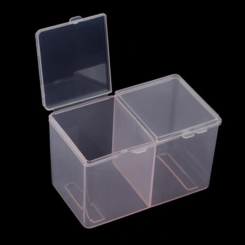 Double-Compartment Cotton Pads & Swab Holder Case Organizer Cosmetic Organizer Case Qme