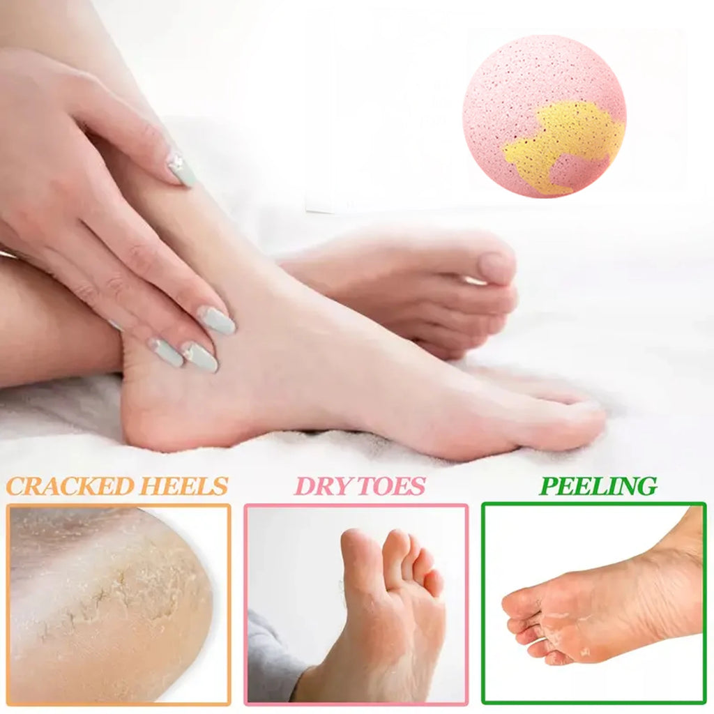 Rose Fizzy Foot Soak Balls – Exfoliating Moisturizing Spa Set 6pc Foot Soak Bath Balls Qst