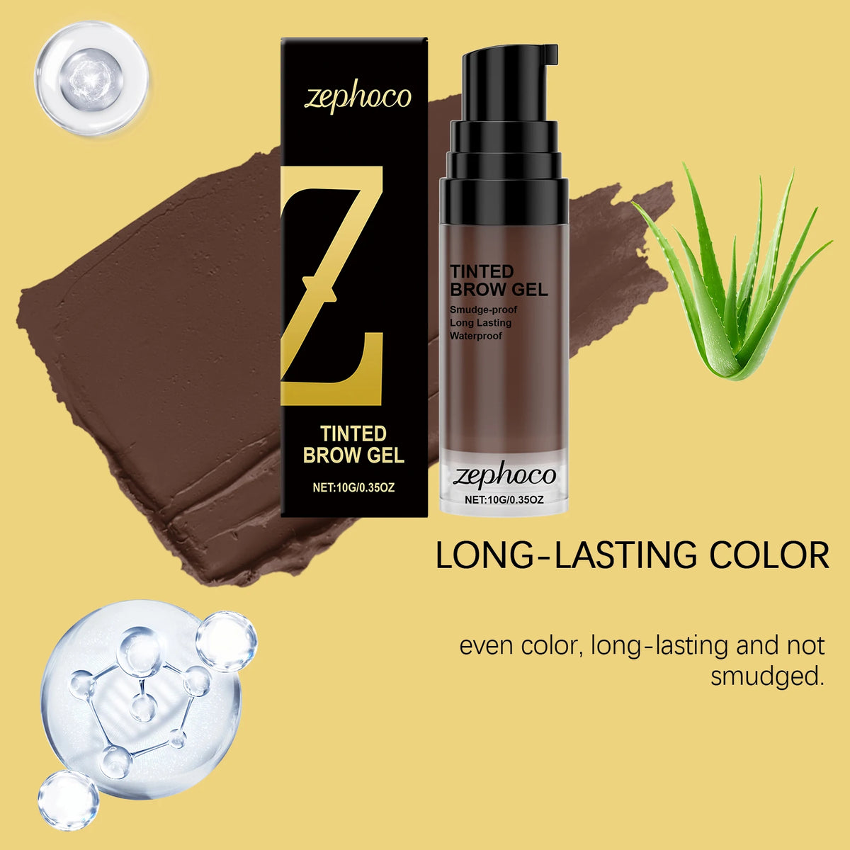 Zephoco Waterproof Eyebrow Tint Gel – Long-Lasting Brow Color Eyebrow Tint Gel Qst