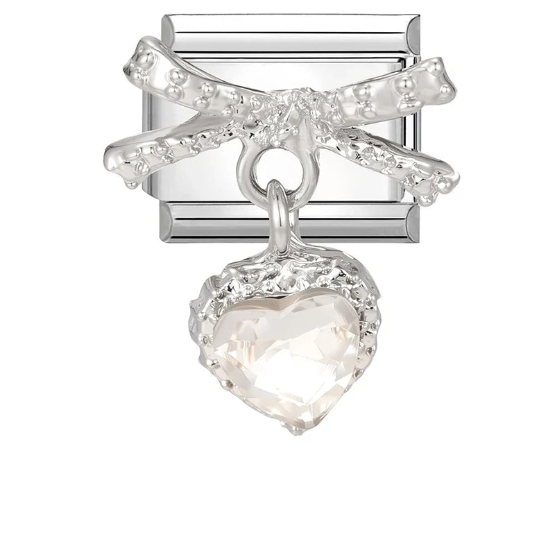 Zircon Butterfly Heart Italian Charm Links – 41 Colors Italian Charm Links Qme S 9