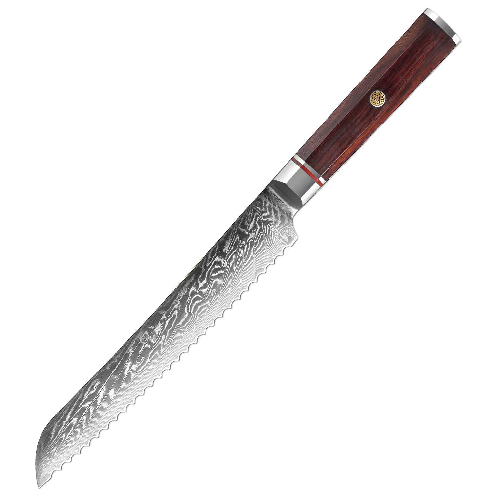 XITUO Damascus Steel Kitchen Knife Set – 67-Layer VG10 Kitchen Knife Set Qst Bread Knife