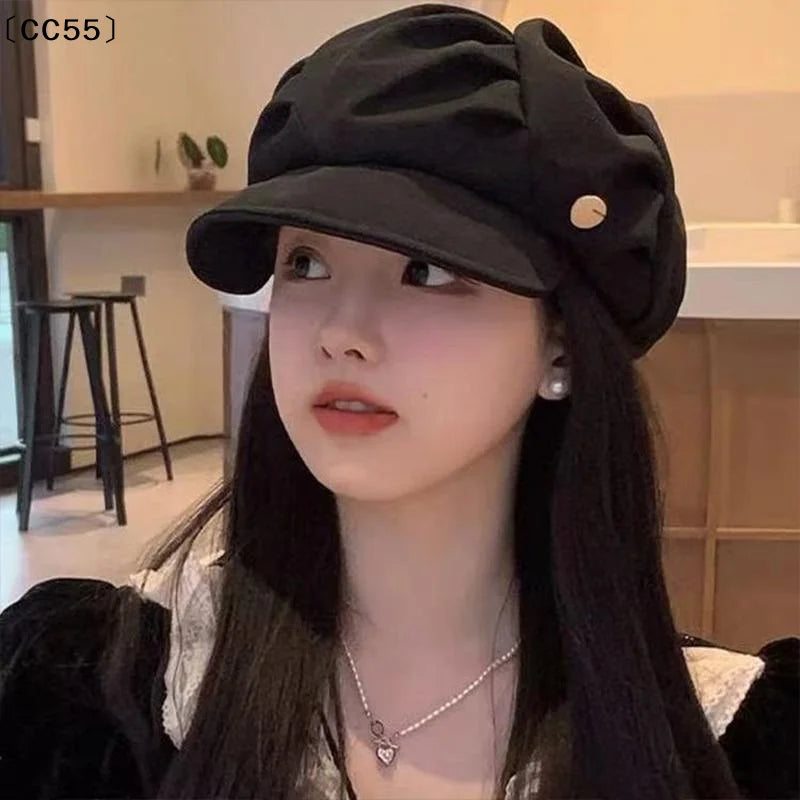 Women's Large Head Beret – Cloud Octagonal Casual Hat Women's Beret Hat Qst