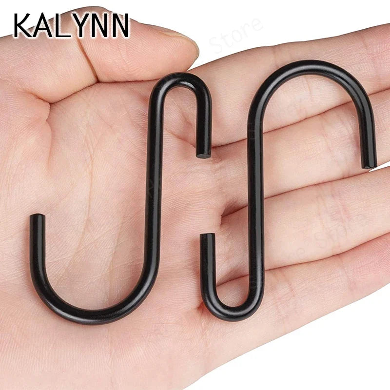 S-Shape Stainless Steel Hooks – Kitchen & Bathroom Organizer S-Shape Storage Hooks Qme