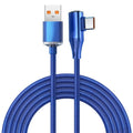 120W 90-Degree USB-C Fast Charging Cable | Type-C to C USB-C Charging Cable Qme blue A to C 2m