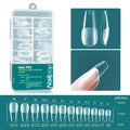 Nailpop Soft Gel Half Almond Nail Tips 120pc – 12 Sizes Artificial Nail Tips Qme Coffin 001-120pcs