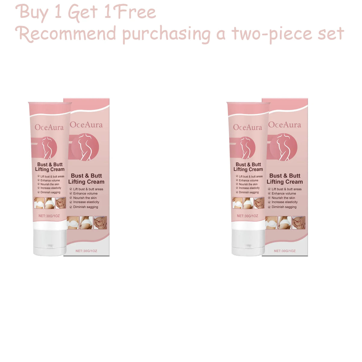 OceAura Firming Moisturizing Body Cream – Bust & Hip Care Body Firming Cream Qst 30g bottle x2