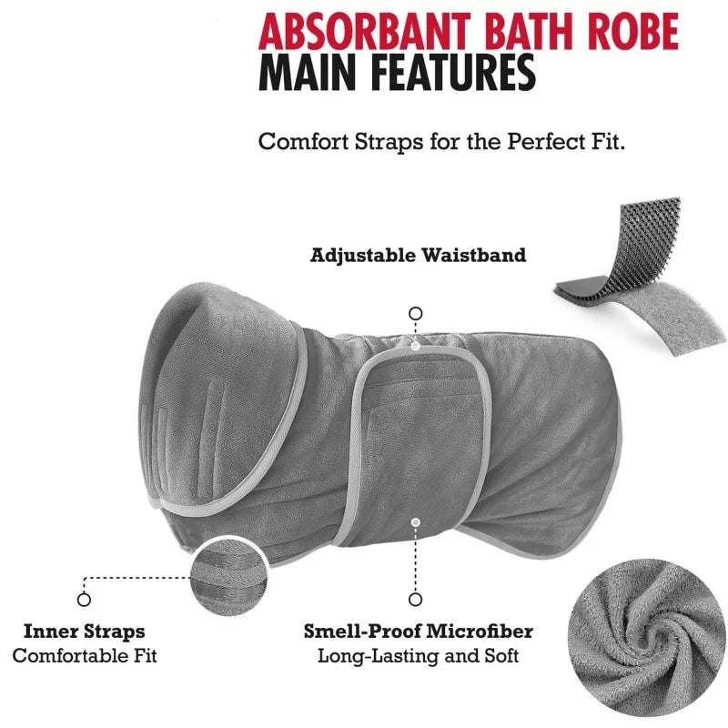 Pet Quick-Dry Microfiber Bathrobe Towel for Dogs & Cats Pet Grooming Towel Qst